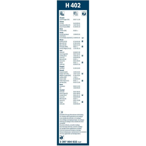 Фото - Щітка склоочисника Bosch Twin 400мм (3 397 004 632)